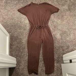 Brown romper with tied waist